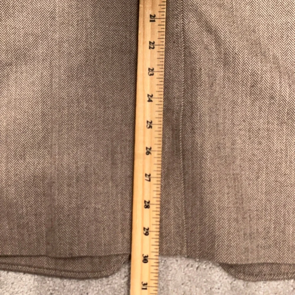 Banana Republic Blazer Mens 42R Tan Herringbone Pinstripe Tailored Jacket